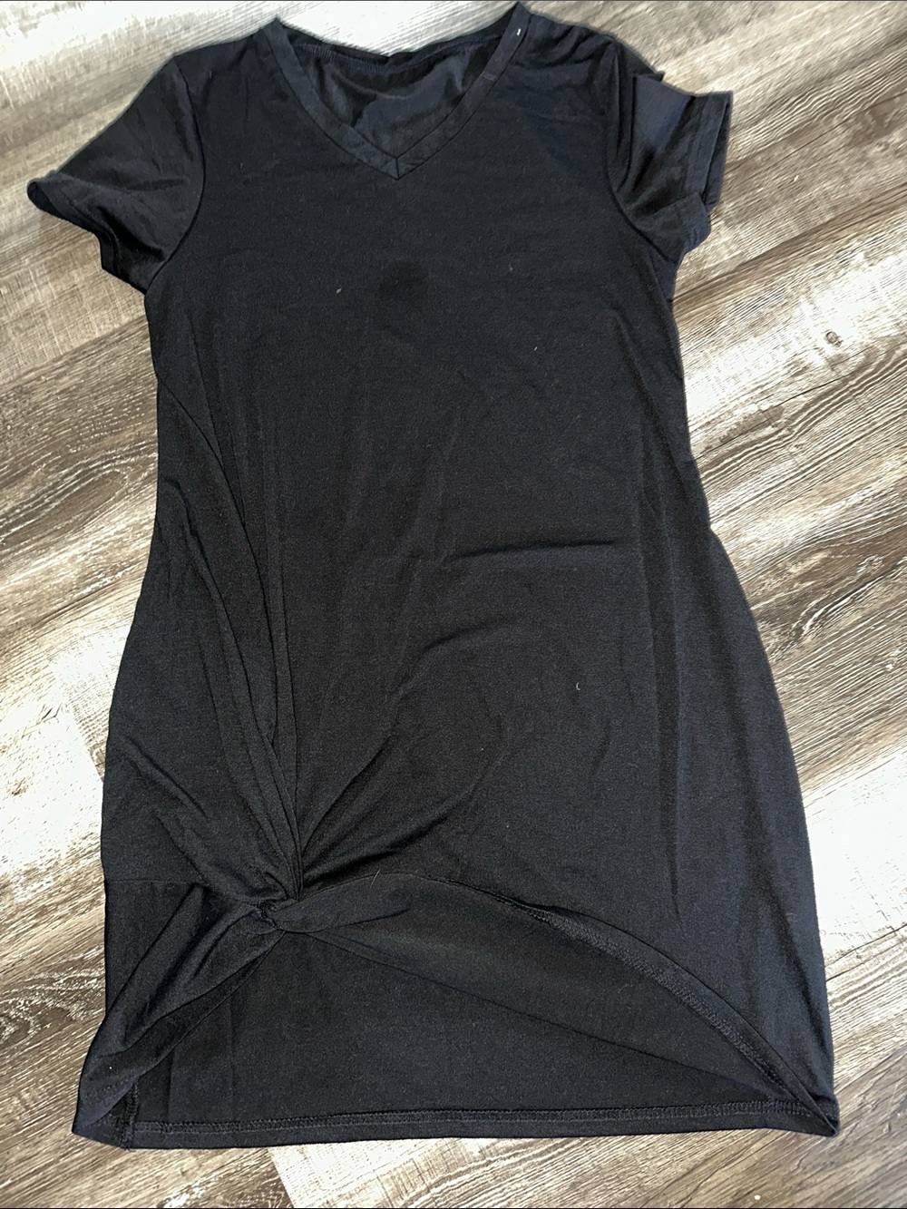 SHEIN Black V-Neck Knot Swim Coverup